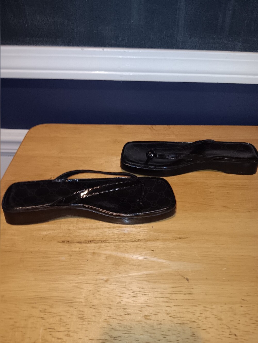 Gucci GG Black Monogram Sandals Size 36 1/2 - Picture 2 of 7